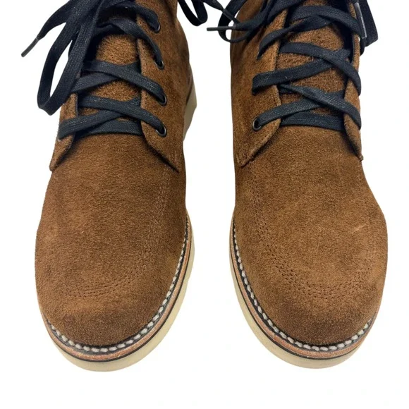 Broken Homme Mens 8.5 D Brown Suede Boots Made in USA Slip Oil Resistant New